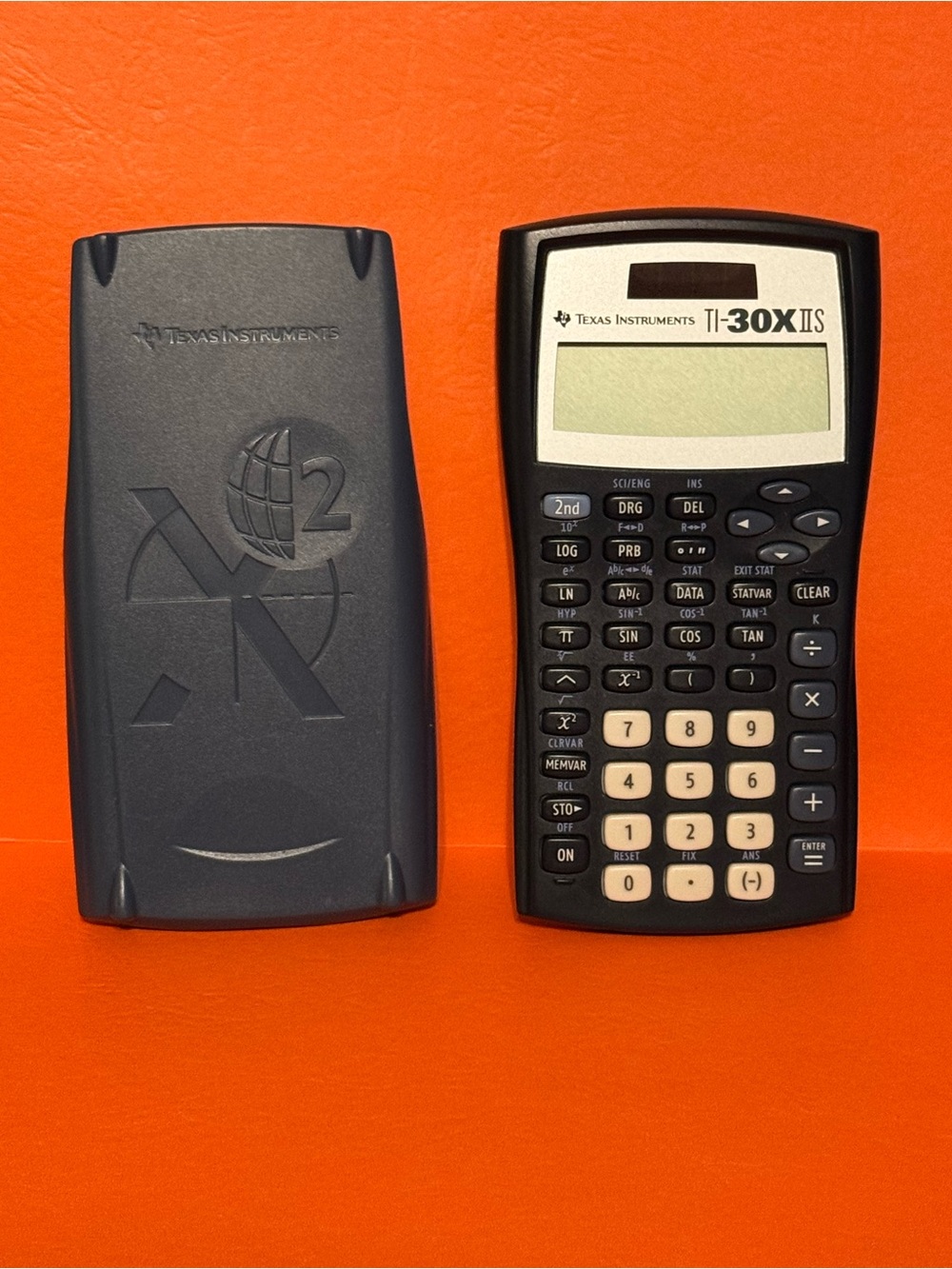 Texas Instruments TI-30X IIS Scientific Calculator Cover Solar Blue/Black- WORKS